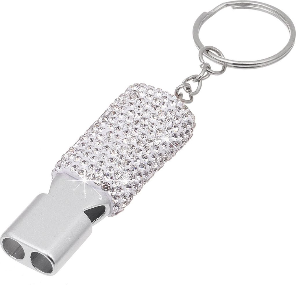 Bling Whistle, Metall-Strasspfeife mit Schlüsselanhänger, glänzende Pfeife mit lautem, klarem Ton für Schiedsrichter, Trainer, Rettungsschwimme...