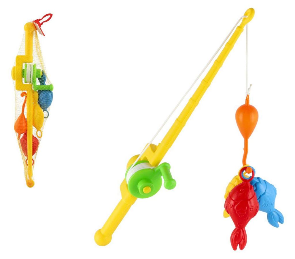 Gioco "Pesci/Pescatore" in plastica (3 pezzi + canna da 50 Immagine del prodotto 