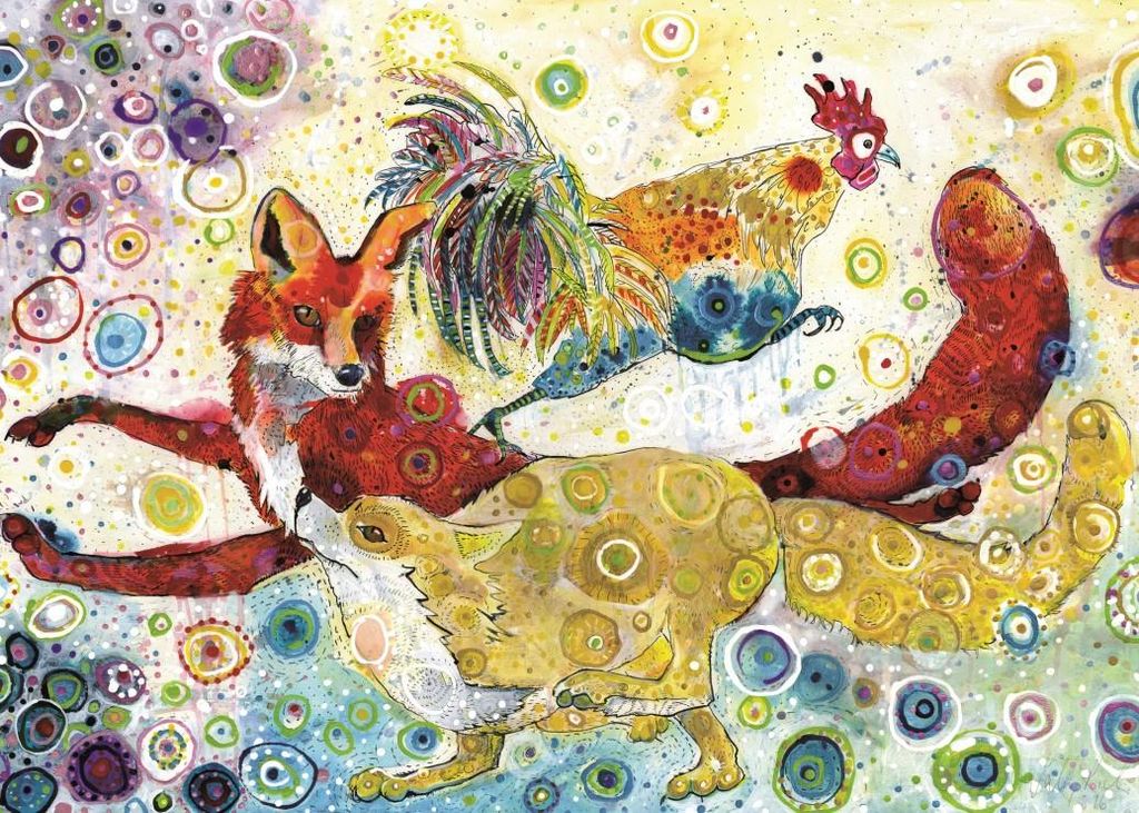 Grafika Puzzle Sally Rich Leaping Fox's 500 Teile Puzzlespaß