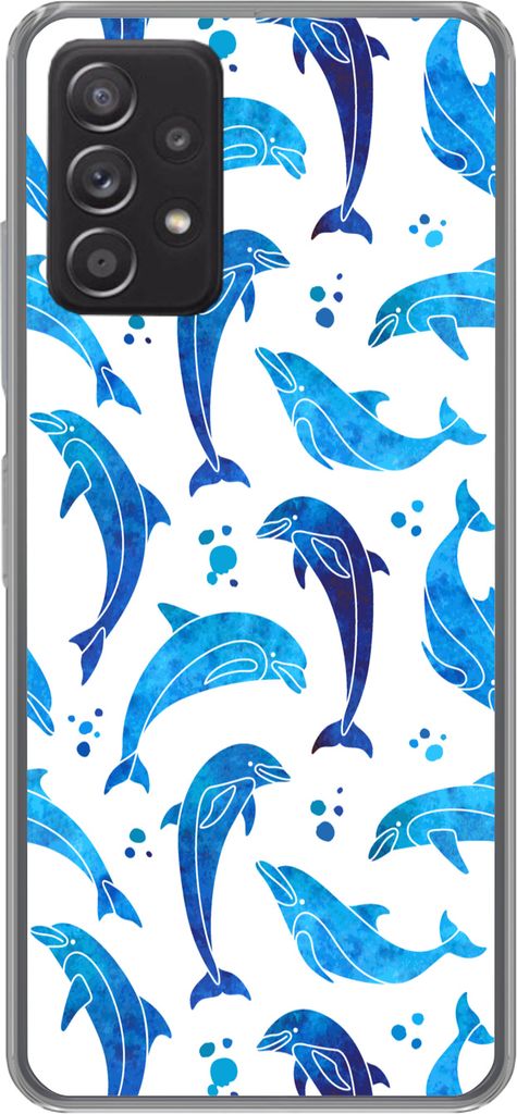 MuchoWow Handyhülle Schutzhülle Hülle für Telefoonhoesje Samsung Galaxy A33 5G Mädchen - Delphin - Tiere - Muster - Mädchen - Kinder - Kind...