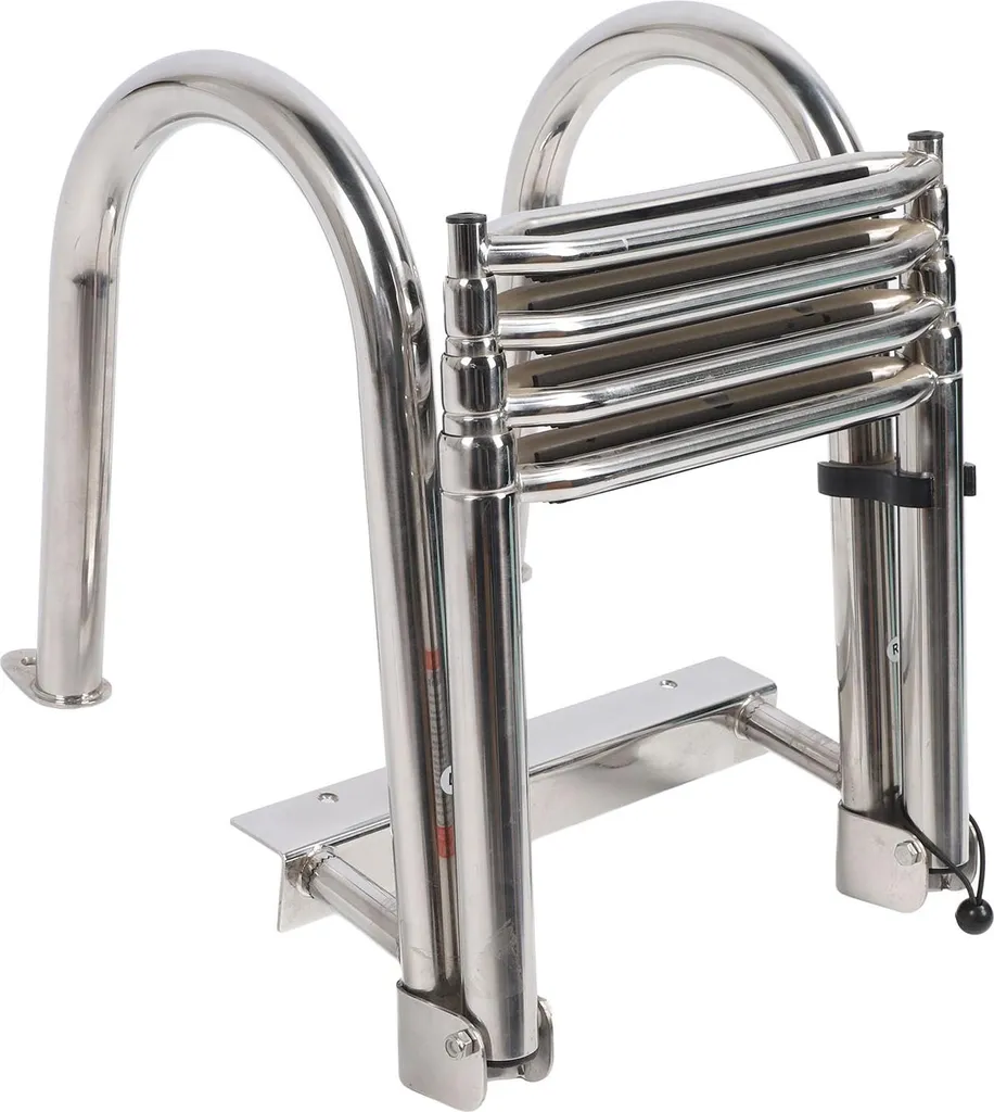 Échelle marine 4 marches inox 316 pliable avec marches antidérapantes