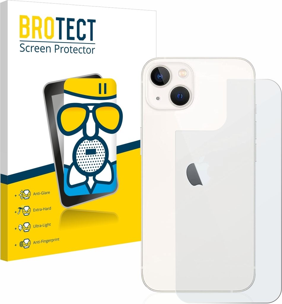 BROTECT Entspiegelungs Schutzglas für Apple iPhone 13 (Rückseite) Schutzfolie Panzer Folie Glas Display Schutz matt