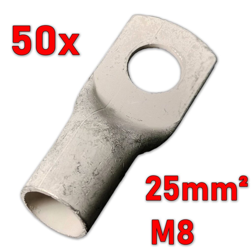 MTA Rohrkabelschuh, verzinnt, 25mm², M8 (50 Stück)