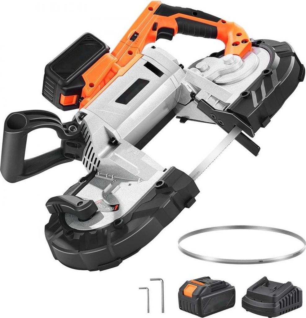 20 V Tragbares Akku-Bandsägen-Set - Metallsäge mit Bürstenlosem Motor - 127 mm x 115 mm Schnitttiefe - Variable Geschwindigkeit 0-192 M/min