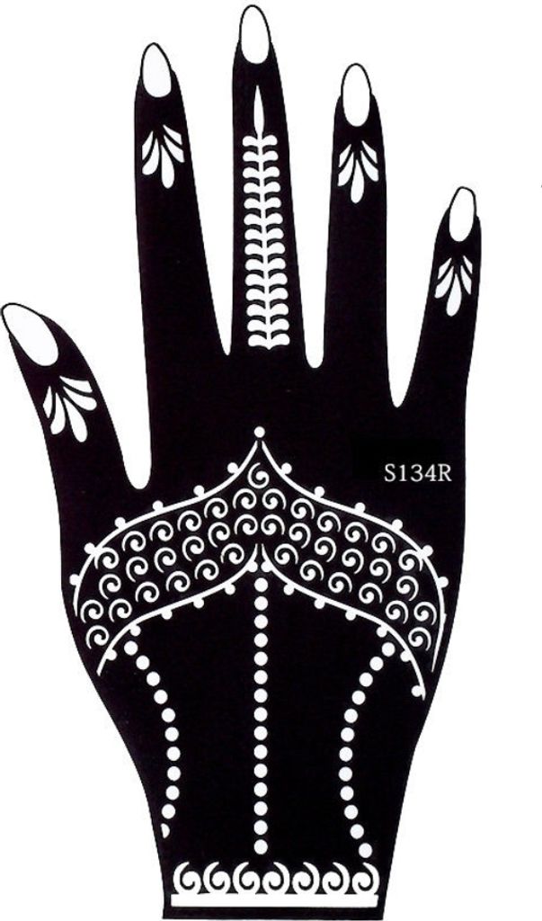 Henna Tattoo Schablone für die Rechte Hand
