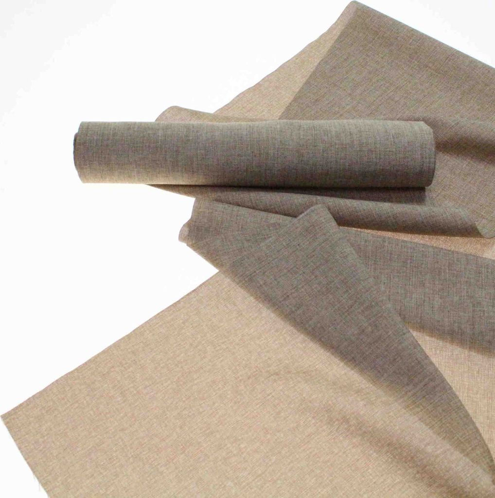 5m Dekostoff meliert Leinenoptik B28cm Tischläufer Tischband Deko Stoffband, Farbe:natur