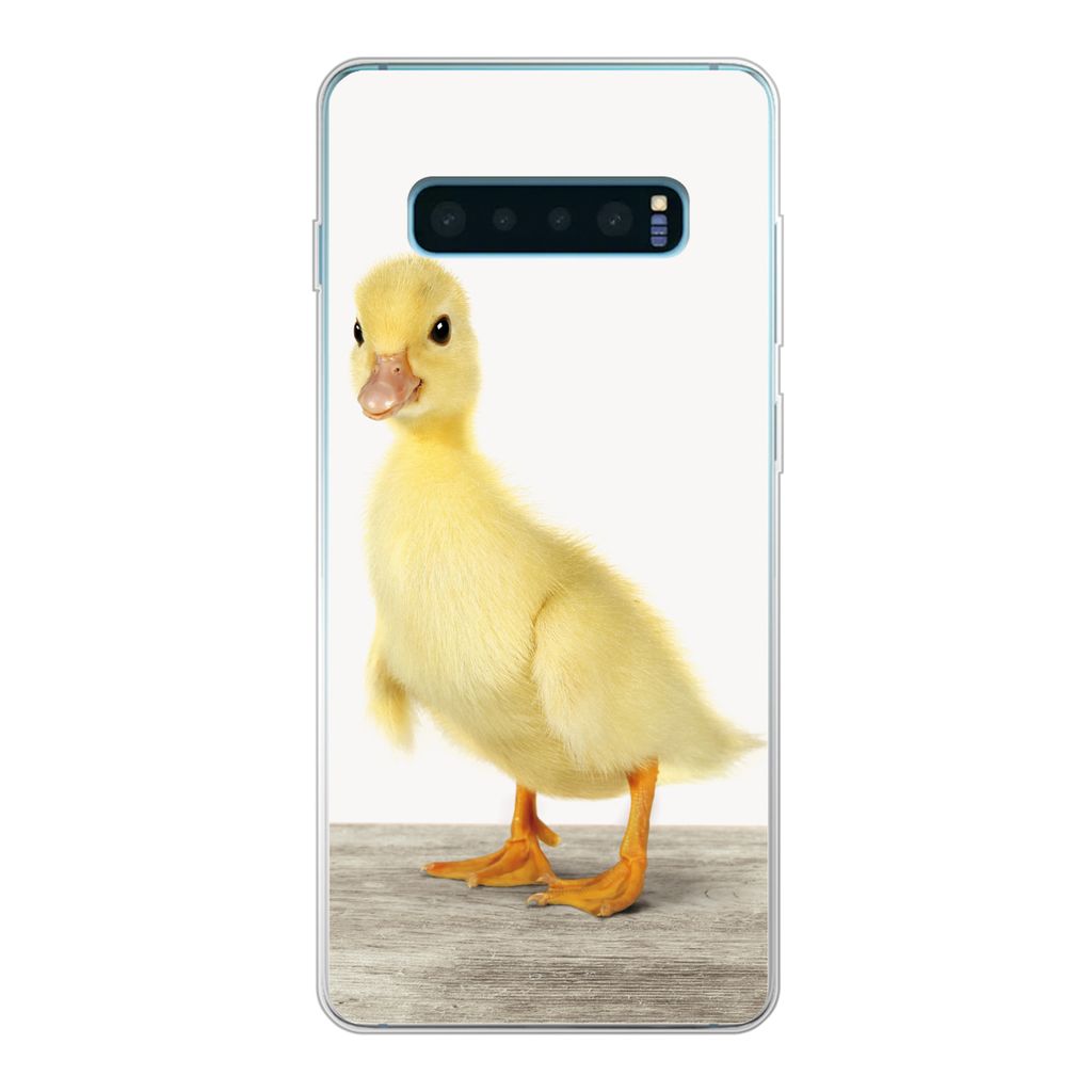 MuchoWow Handyhülle Schutzhülle Hülle für Samsung Galaxy S10 Plus Ente - Küken - Tiere - Süß - Mädchen - Jungen - Kinder Silikon Softcase...