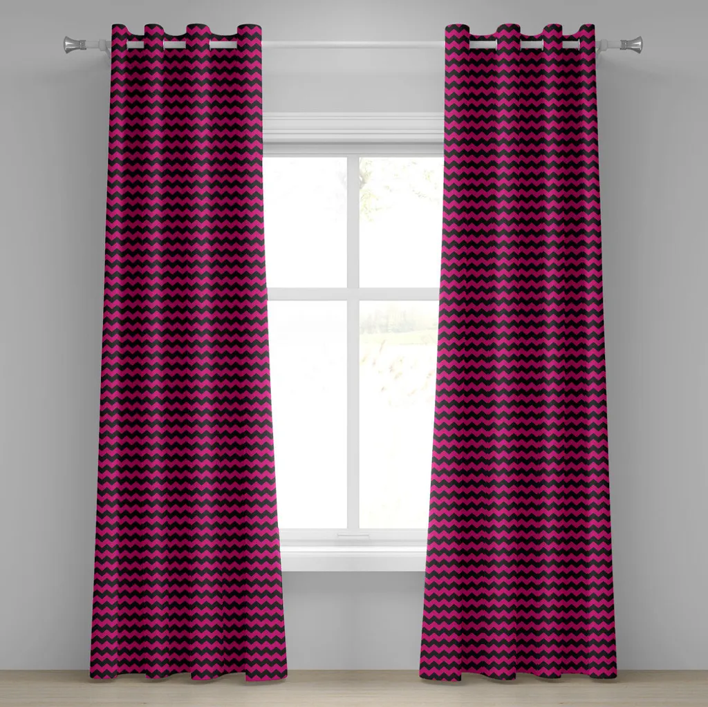 Tende Decorative Magenta-Nero Abakuhaus | Design Chevron 280x245cm