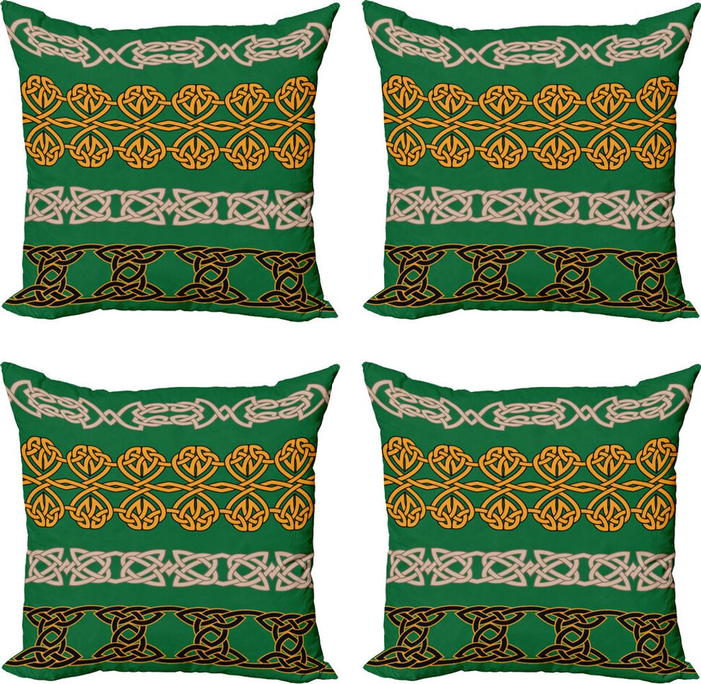 ABAKUHAUS irisch Kissenbezug Set (4 Stück), traditionell, Moderner Doppelseitiger Digitaldruck, 50 cm x 50 cm, Mehrfarbig