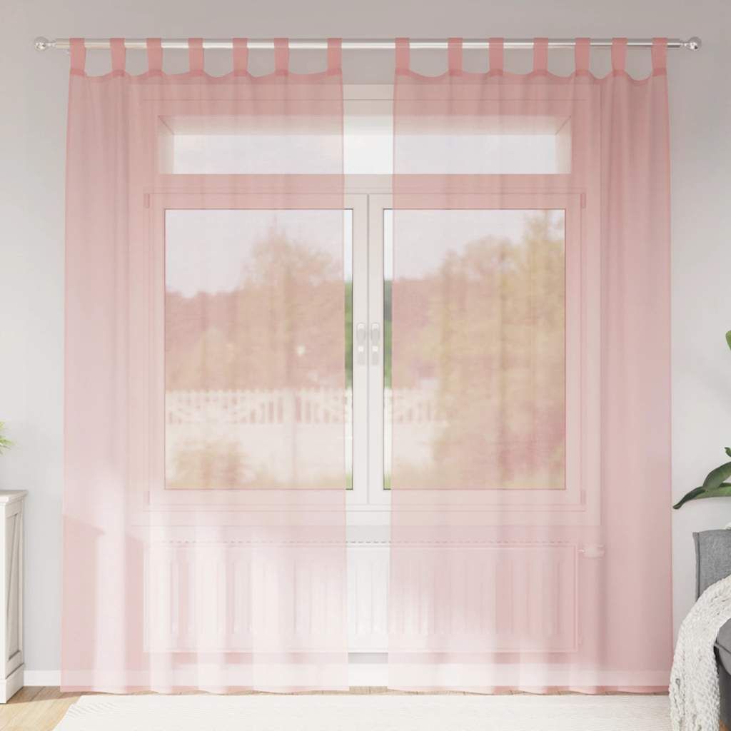 "2026 Promotion" Voile Vorhänge mit Stangentaschen 2 Stk. - Hohe Qualität - Rosa - Gardinen & Vorhänge CC25459