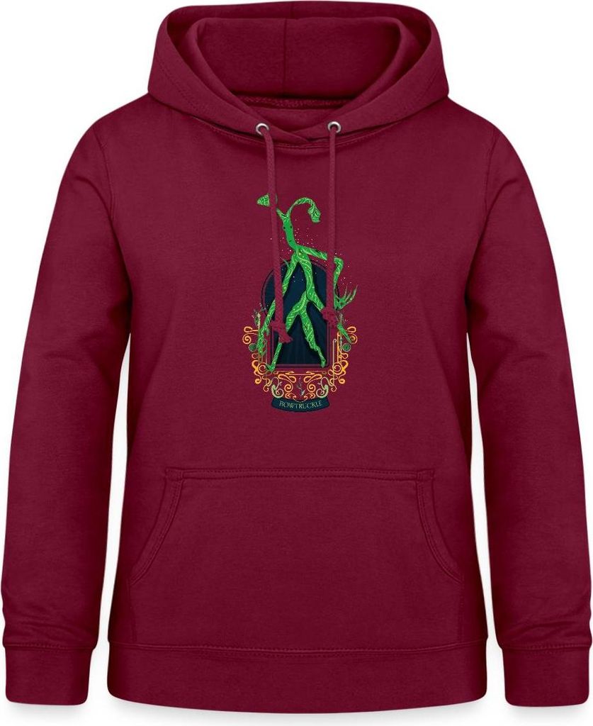 Spreadshirt Phantastische Tierwesen Bowtruckle Damen Hoodie, S, Bordeaux