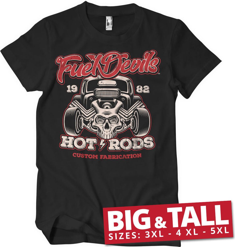 Fuel Devils Hot Rod Fabrication Big & Tall T-Shirt - 5XL - Black