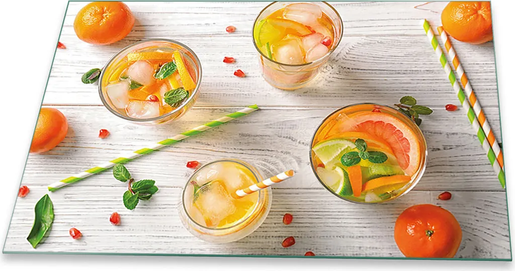 Vetro Protezione Cucina 80x52 Universale Cocktail Arancione | Antigraffio
