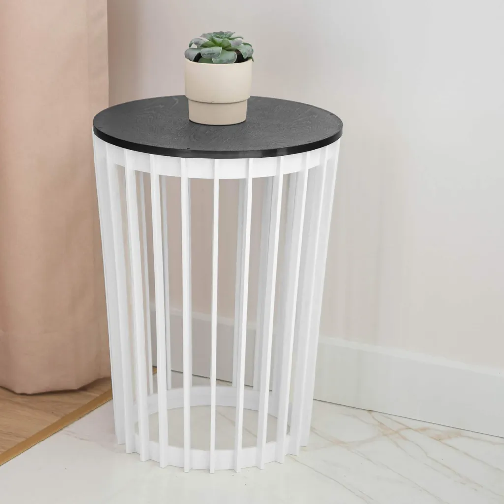 Support de fleurs double face Blanc 40cm - Tablette décorative KADAX - 5