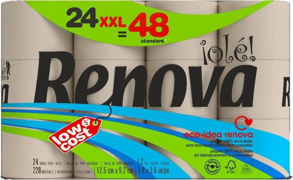 Renova Ole! 24 Rollen Recycling Toilettenpapier