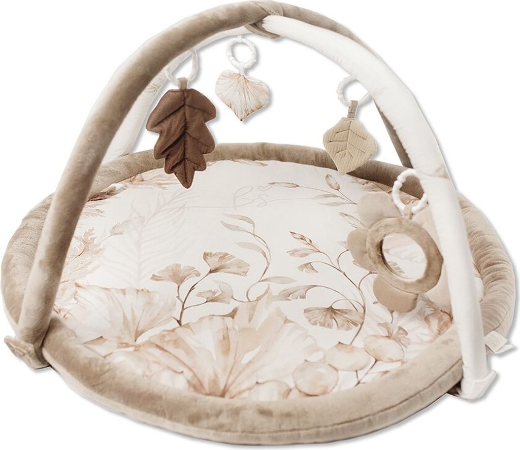 Interaktive Spielmatte mit Spielbogen für Kinder und Babys, Aktivitäten mit sensorischen Spielzeugen, Boho