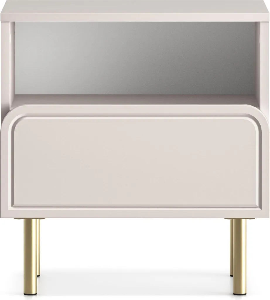 Table de nuit beige cachemire 50 cm Loppa Selsey avec rangement