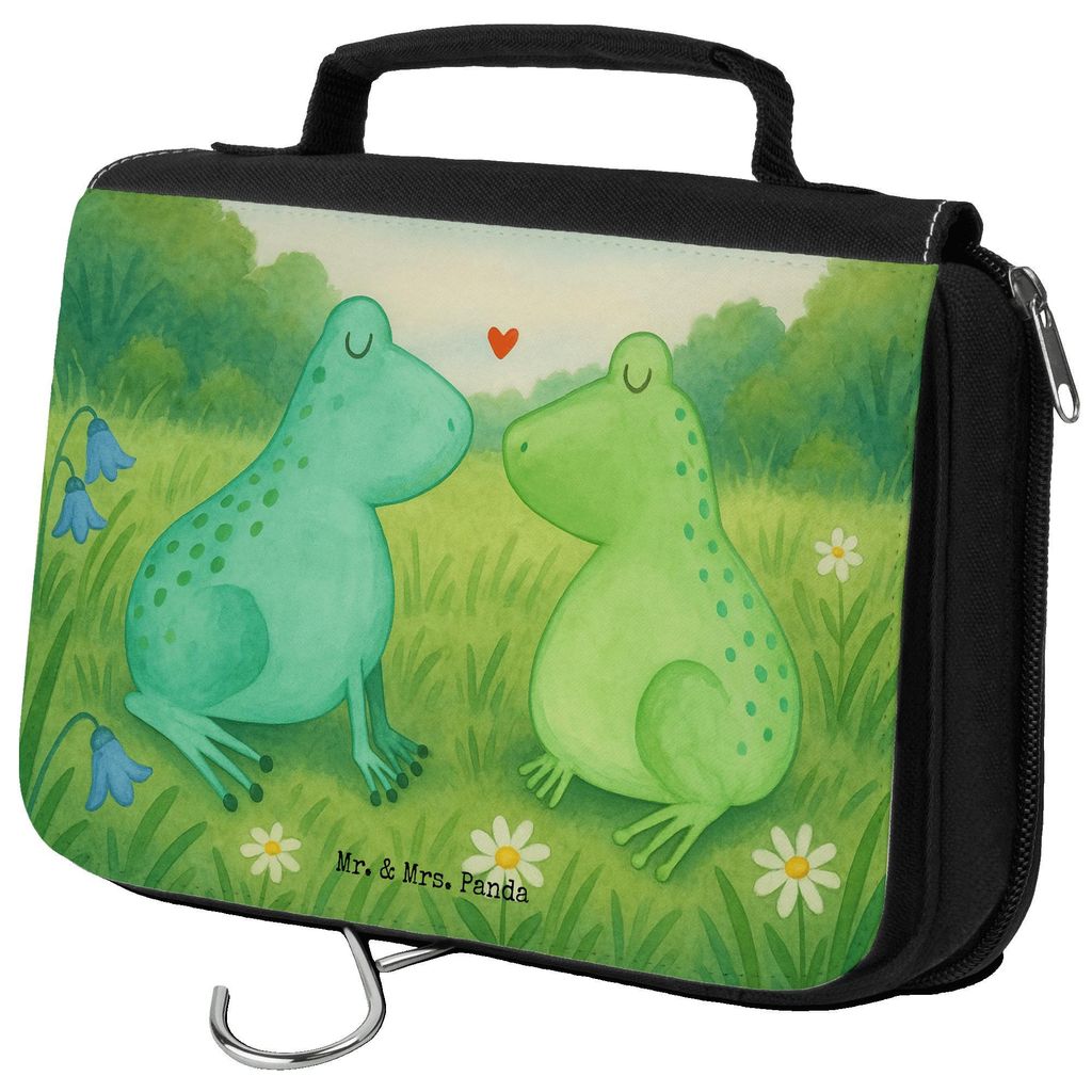 Mr. & Mrs. Panda Kulturbeutel Frosch Liebe Design - Weiß - Geschenk, kosmetiktäschchen, Freundin, Make-Up Tasche, Verliebt, Frösche, beauty case...