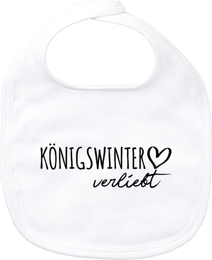 Huuraa Baby Lätzchen Königswinter verliebt White Klettverschluss Baumwolle Latz Geschenkidee