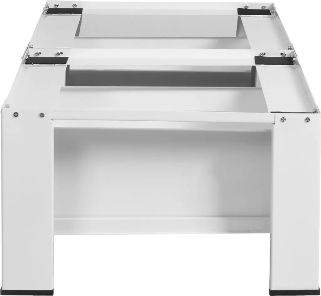 Support Machine à Laver Double Blanc Acier - Hauteur Ergonomique - 17