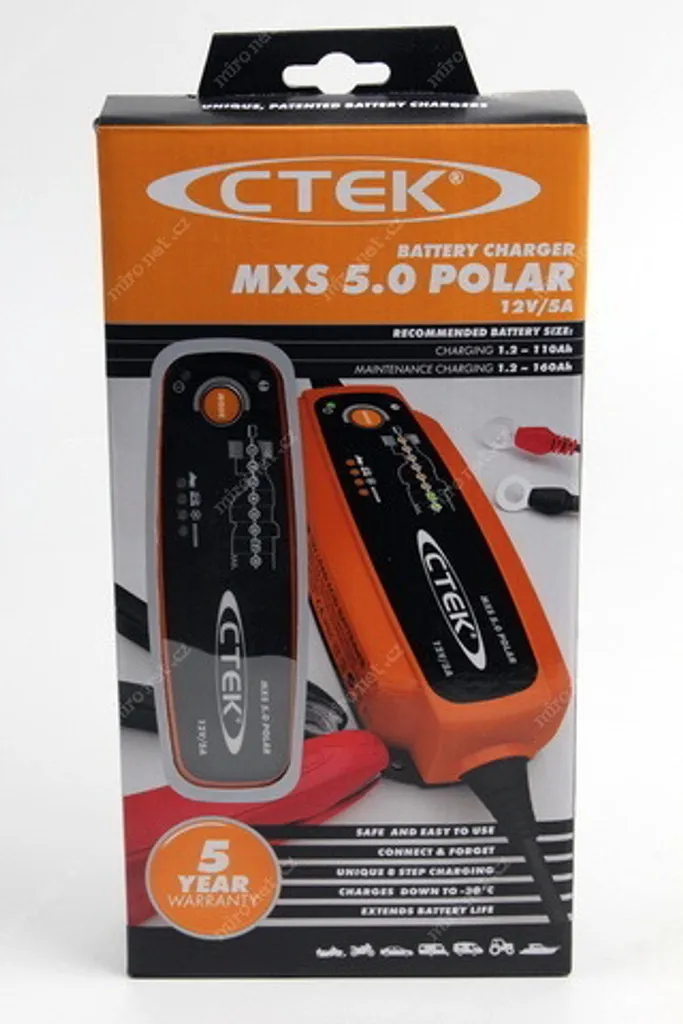 Chargeur de Batterie Intelligent Ctek MXS 5.0 Polar Noir et Argent