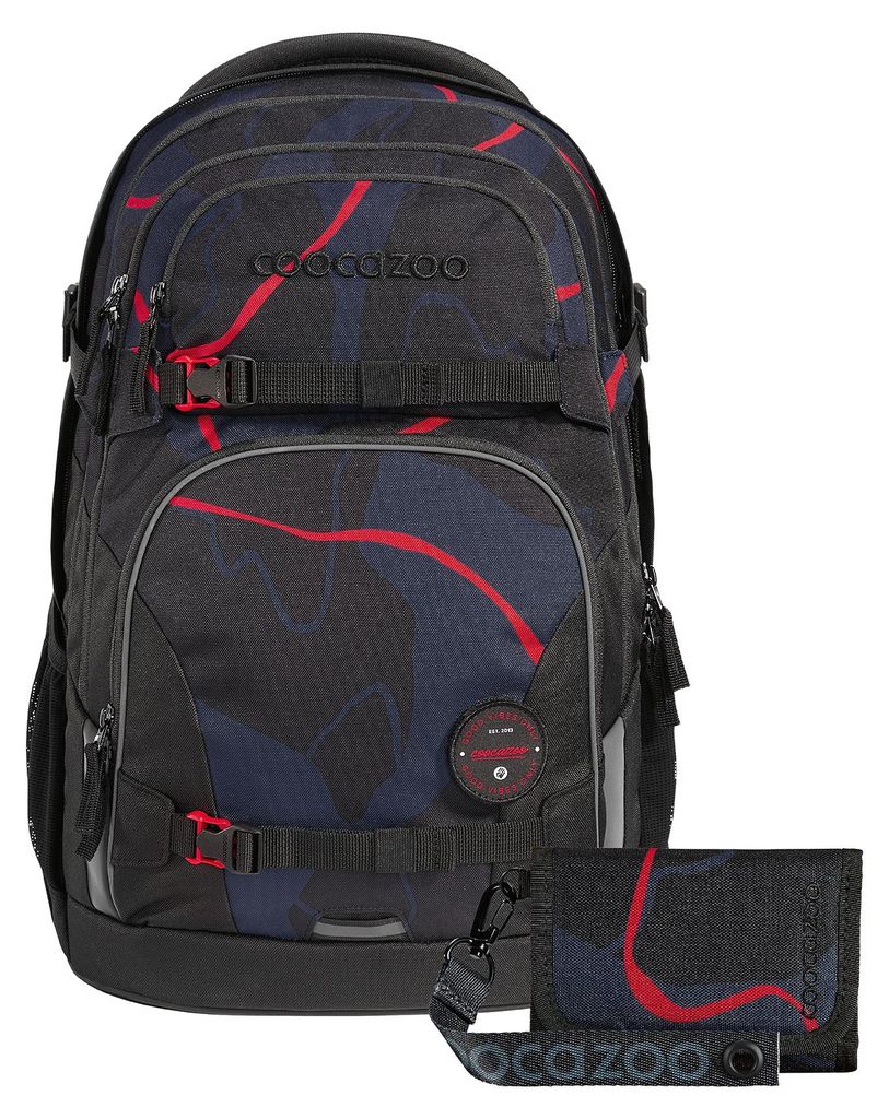 coocazoo Schulrucksack-Set PORTER Lava Lines 2-teilig, Produktbild 