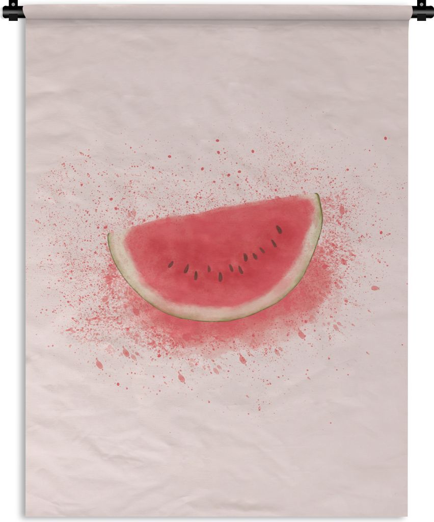 MuchoWow Wandteppich Wandbehang Wassermelone - Obst - Pastell - Sommer 150x200 cm Tapisserie Dekoration Wandtuch - Wandaufhängung - Moderner