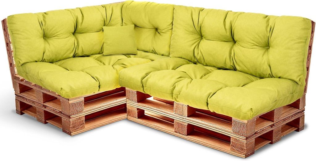 Best Wool rückenlehne für palettenkissen set, wetterfestes europaletten polster mit Polyurethanflockfüllung – limette 2×120x40, 2×120x80, 60...