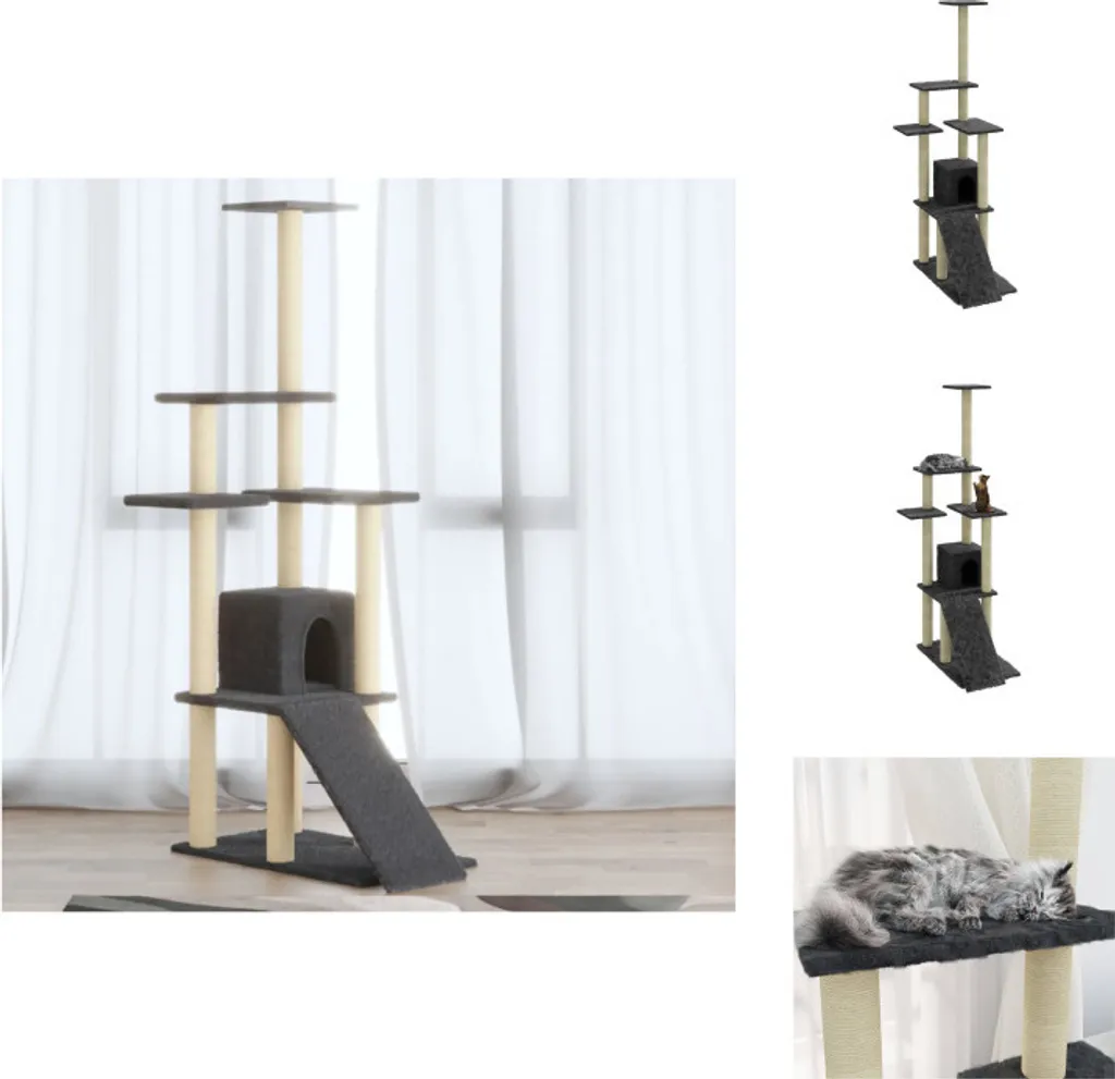 Albero Tiragraffi vidaXL 155 cm: Il Rifugio Soffice per Gatti Felici