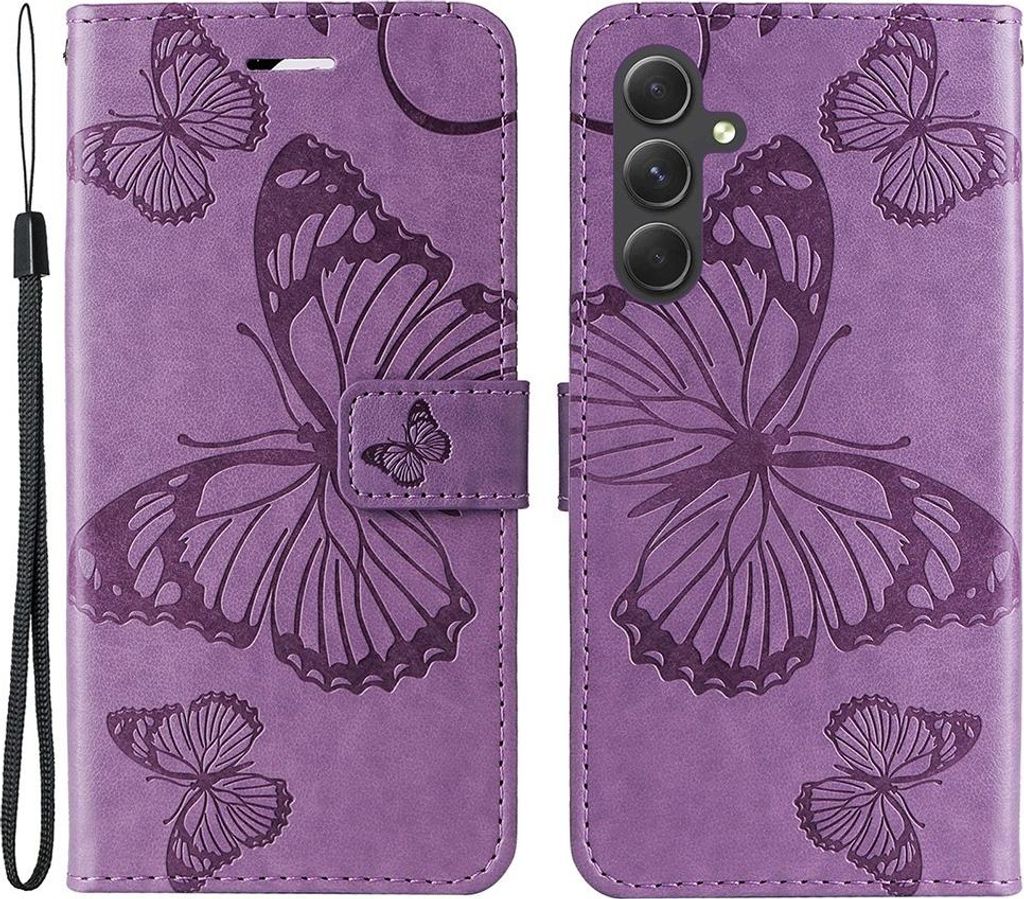 Samsung Galaxy A55 Hülle - Coverup Schmetterlinge Klapphülle - Lila