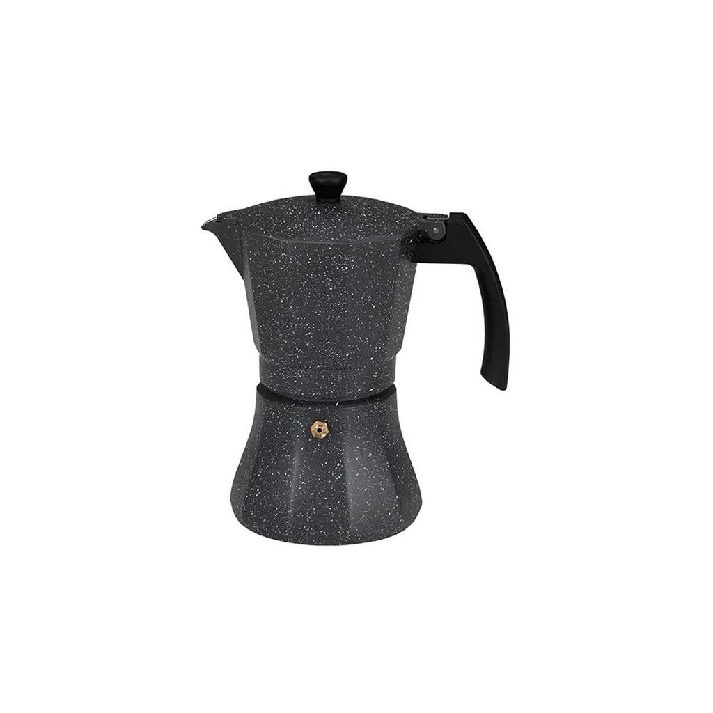 EDM Italienische Kaffeemaschine Schwarz Aluminium 6 Tassen Induktion