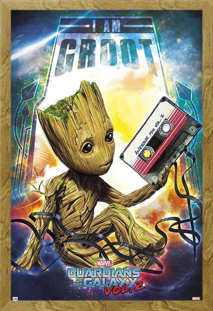 Cornice Shinsuke Rovere con Poster Groot Guardiani Galassia 61x91,5