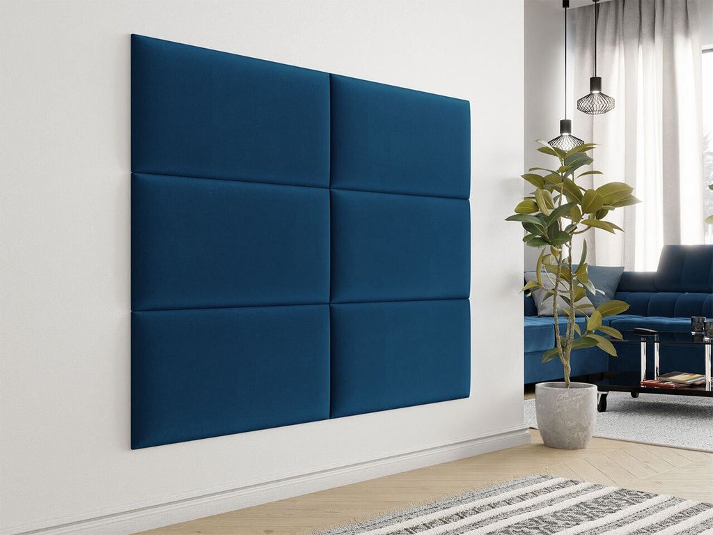 Čalouněný panel na zeď 84x42 PAG - modrý Obrázek produktu 