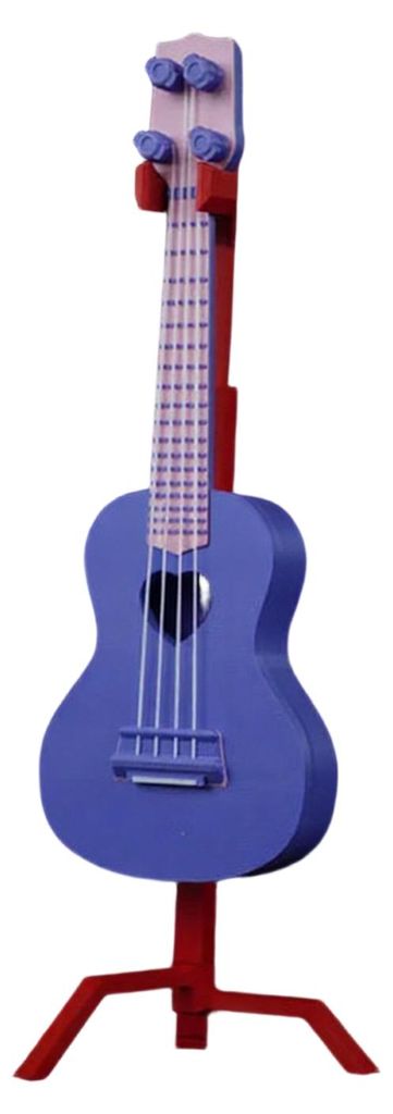 Miniatur-Musikinstrument-Modell: Gitarre, Ukulele, Guzheng – Spielzeug mit Ständer – Puppenhaus-Accessoires – Heimdekoration