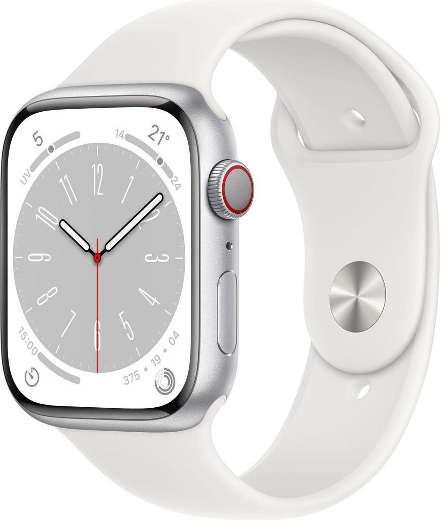 Apple Watch Series 8 (GPS + Cellular) - 45 mm - silber Produktbild 