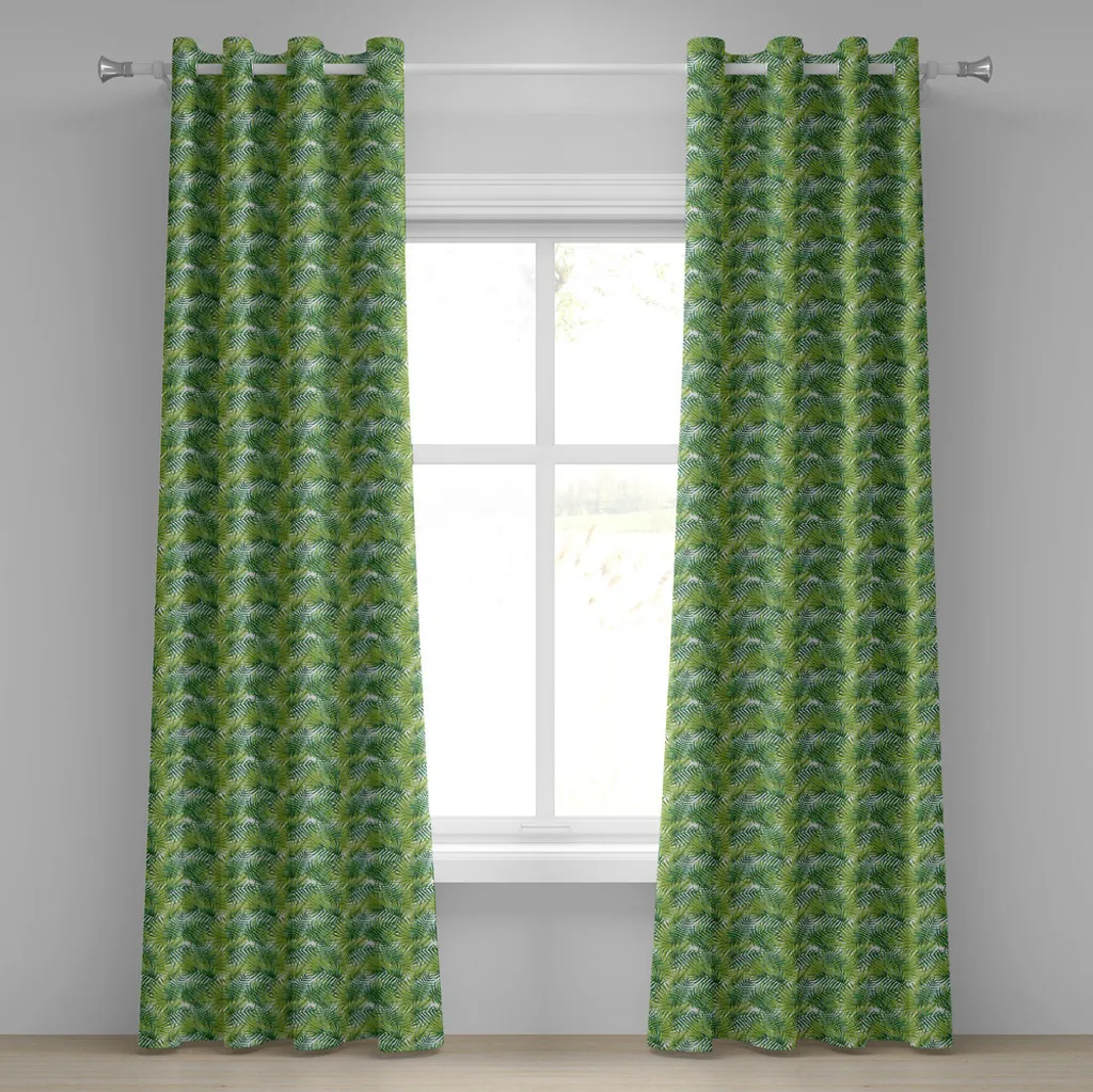 Tenda Tropicale ABAKUHAUS 280x175 cm - Motivo Foglie Palma Verde Lime