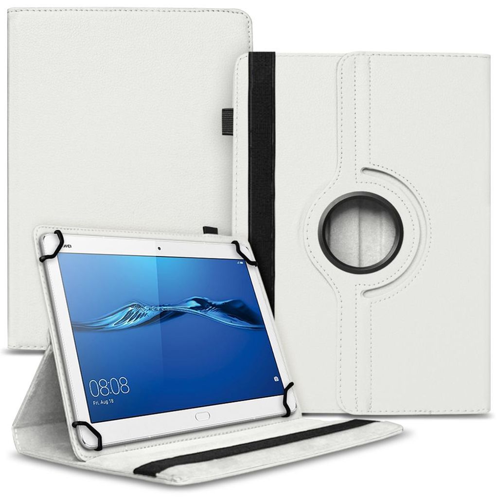 Tablet Hülle für Huawei Mediapad T1 T2 T3 T5 10 Tasche Schutzhülle 360 DrehbarFarben:Weiß