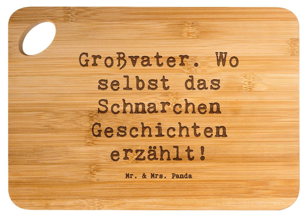 Mr. & Mrs. Panda Schneidebrett Spruch Großvater Geschichten - Transparent - Geschenk, Frühstücksbrett, für, holzschneidebrett, Verwandte, Liebe...
