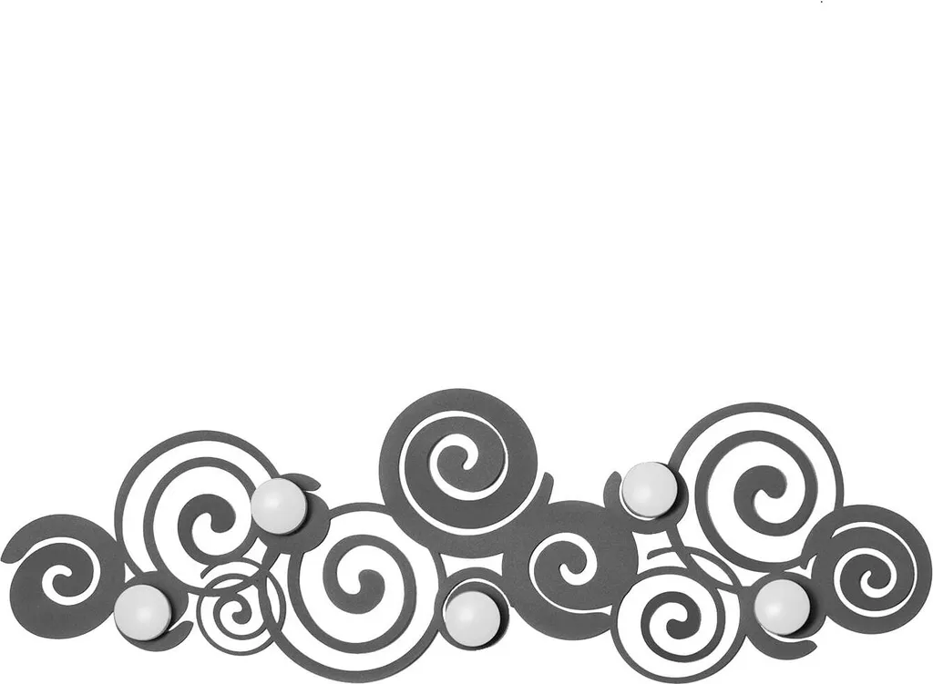 Patère Murale Design en Fer Orfeo avec 6 Crochets pour Gain de Place