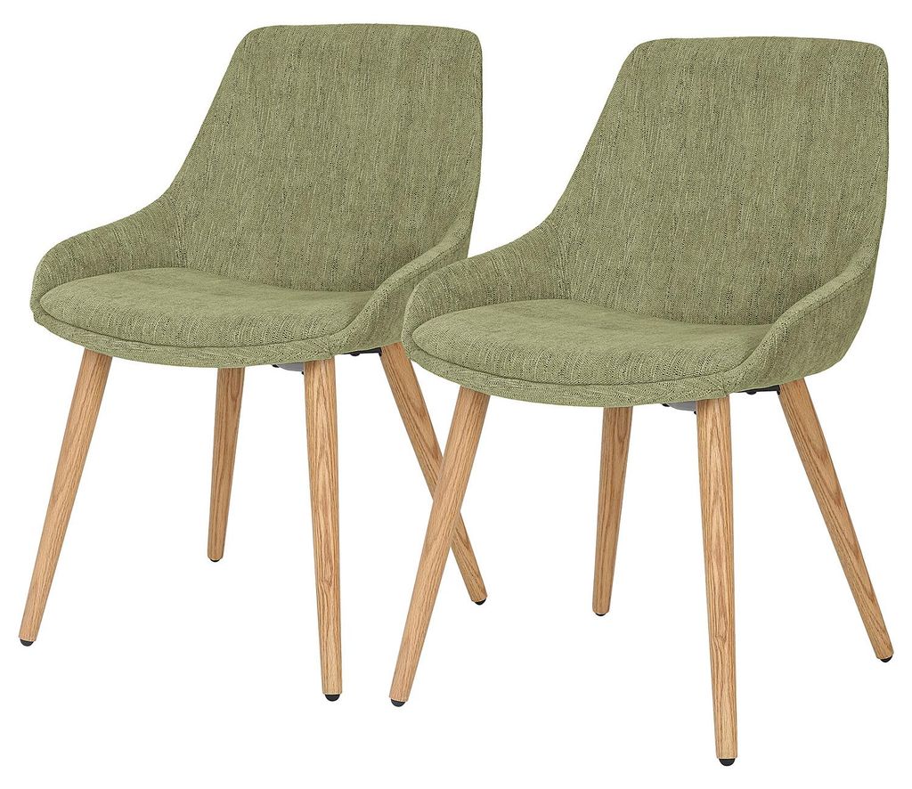 home24 Polsterstuhl - 2er-Set - Webstoff / Eiche Massiv Produktbild 