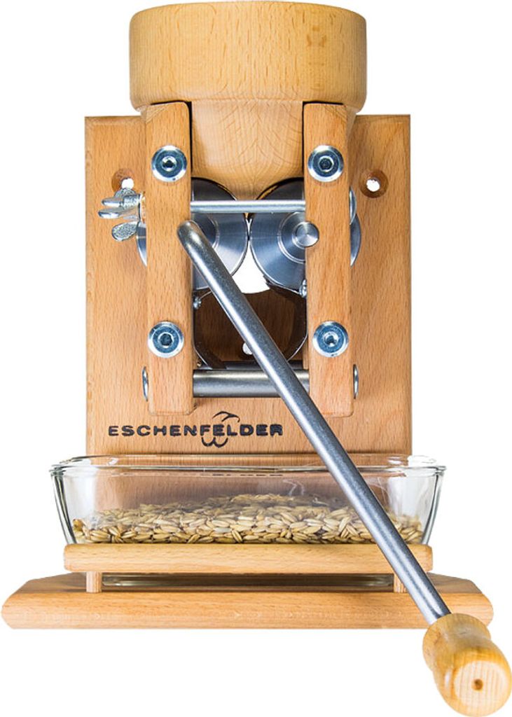 Eschenfelder Korn-Quetsche Wandmodell mit Holztrichter Produktbild 