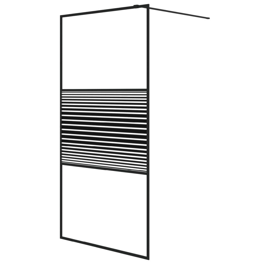 vidaXL Duschwand für Begehbare Dusche Schwarz 100x195 cm Produktbild 