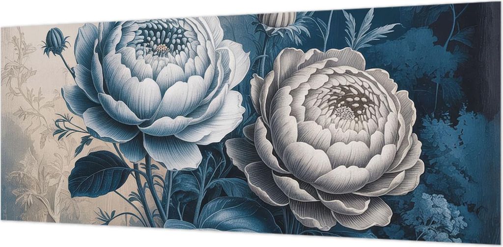 Wandtapete - Dekorative Tapete für Wohnzimmer- Tapetenfolie für Wanddekoration - 208x146 cm - Romantische Blumen
