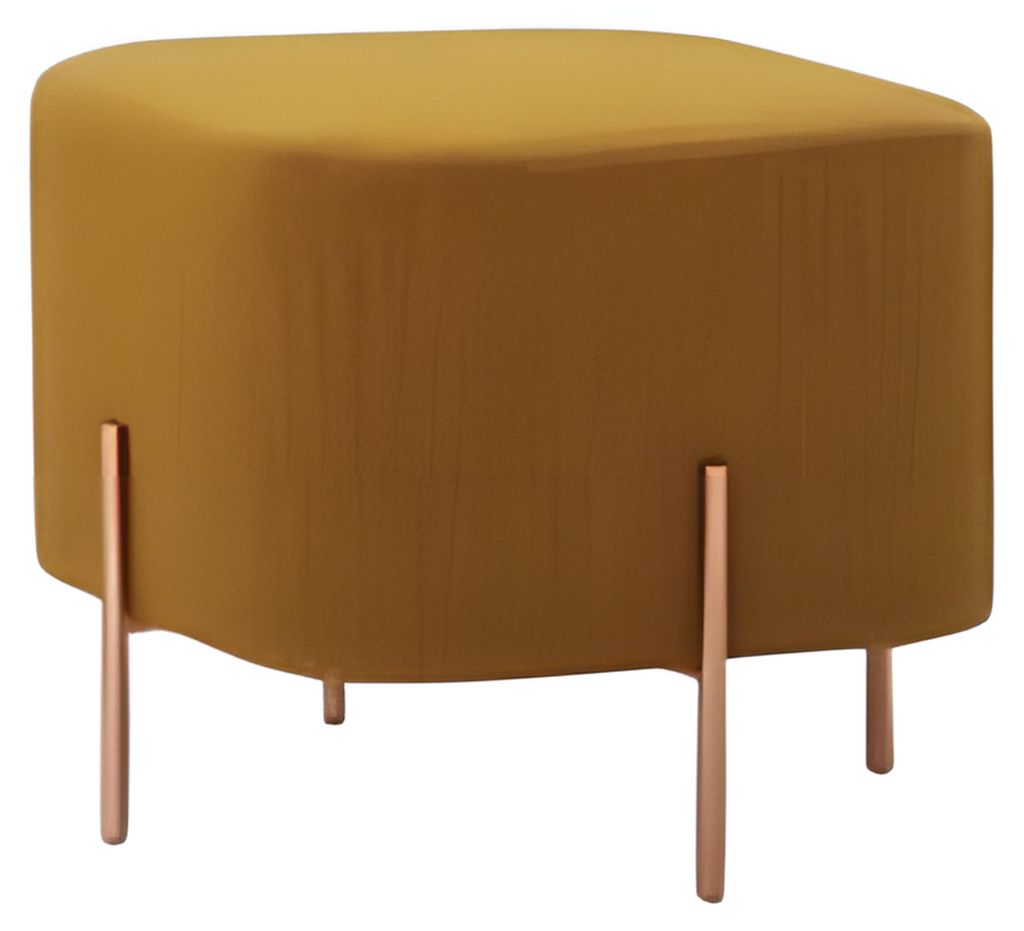 Gelber Holz-Textil Hocker im modernen Stil