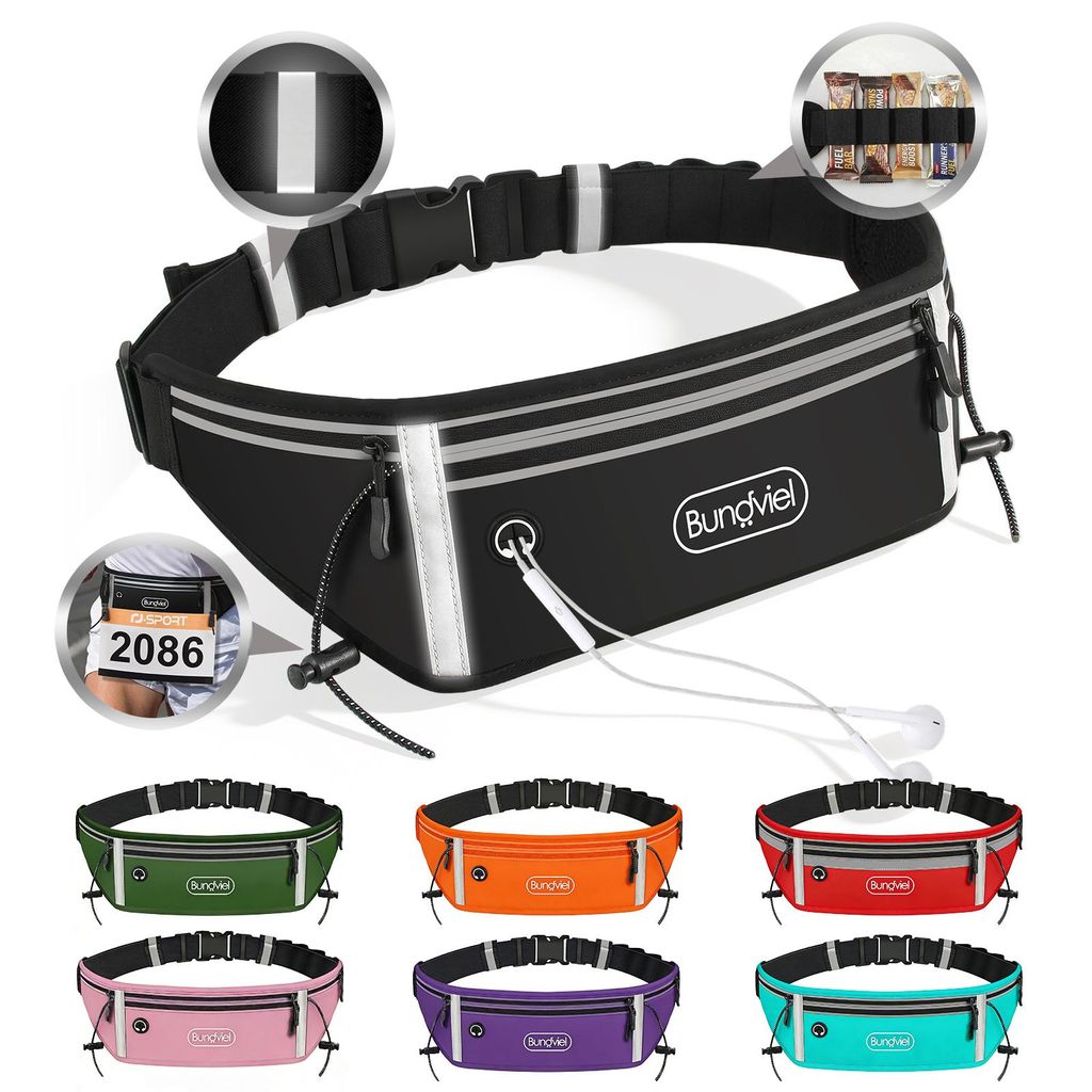 Laufgürtel Handy Lauftasche Jogging 4 Taschen Wasserdicht Produktbild 