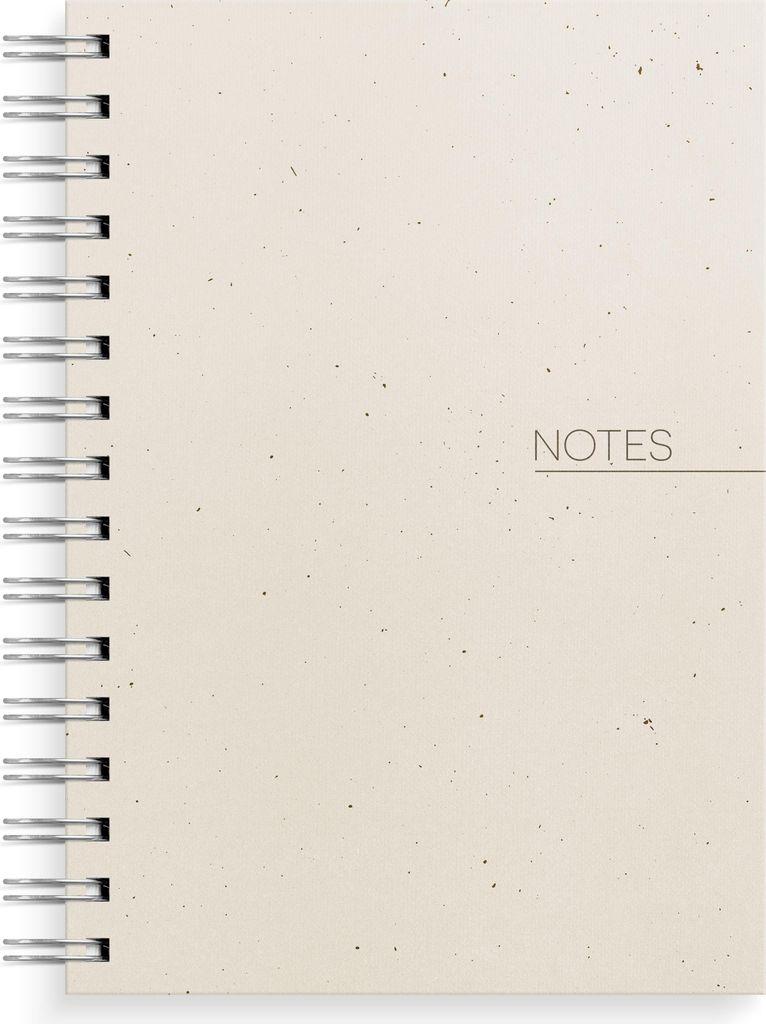 Notizbuch spiralgebunden A5 beige 210x169x25mm 300 Seiten 70g Papier