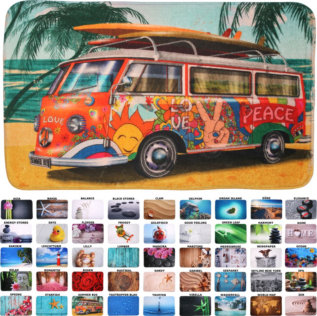 SANILO® Badteppich Summer Bus 50 x 80 cm Produktbild 