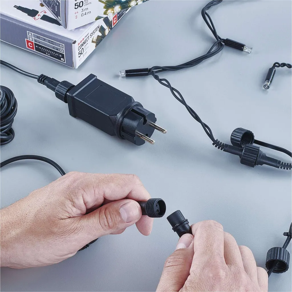 Catena Luminosa Esterno Emos D2CC03 3 Metri 50 LED Gomma Nera - 7