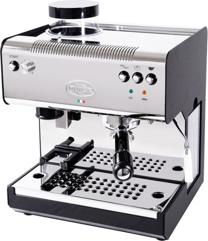 Quick Mill 02835 Superiori Profi CON Macinacaffe' Traditionelle Espressomaschine, Edelstahlgehäuse, Milchaufschäumer
