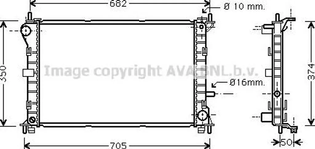 AVA FD2379 Radiateur moteur haute performance OE 1061188 Focus